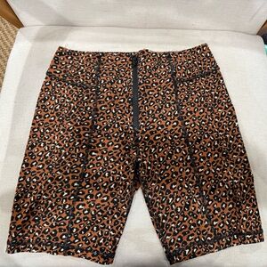 Free People Women Small Leopard Print Athletic Shorts